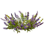 Nearly Natural 4216 5.5" Artificial Green & Purple Lavender Arrangement Candelabrum