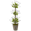 Nearly Natural 5947 50" Artificial Green & Blue Lavender Topiary with Farmhouse Planter