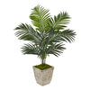 Nearly Natural 9834 46" Artificial Green Kentia Palm Tree in Country White Planter