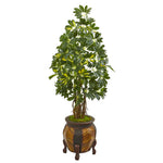 Nearly Natural 9334 57" Artificial Green Schefflera Tree in Decorative Planter