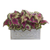 Nearly Natural 8063 17" Artificial Pink Wax Begonia Plant in Stone Planter