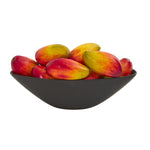 Nearly Natural 1578 8" Artificial Red & Yellow Dozen Faux Mangos in Black Vase