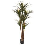 Nearly Natural 9152 5.5' Artificial Green Giant Yucca Tree, UV Resistant