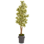 Nearly Natural 9554 81" Artificial Green Dracaena Plant in Metal Planter