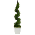 Nearly Natural T2192 4’  Artificial Tree in White Metal Planter