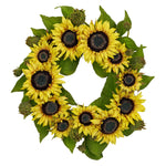 Nearly Natural 22`` Sunflower Wreath