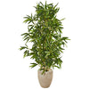 Nearly Natural 9339 5' Artificial Green Real Touch Bamboo Tree in Sand Colored Planter, UV Resistant (Indoor/Outdoor)