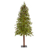 Nearly Natural 8` Wyoming Alpine Artificial Christmas Tree with 250 Clear (multifunction) LED Lights and Pine Cones on Natural Trunk