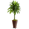 Nearly Natural 9263 4.5' Artificial Green Dracaena Plant in Decorative Planter