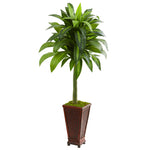 Nearly Natural 9263 4.5' Artificial Green Dracaena Plant in Decorative Planter