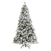 Nearly Natural 5` Flocked Vermont Mixed Pine Artificial Christmas Tree with 150 Clear LED Lights