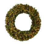 Nearly Natural W1284 5` Artificial Christmas Wreath with 300 Clear LED Lights