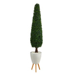 Nearly Natural T2201 6 Boxwood Topiary Artificial Tree in Gray Planter