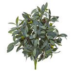 Nearly Natural 6202-S3 21" Artificial Green Olive Bush with Berries Plant, Set of 3