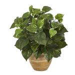 Nearly Natural 14``Pothos Artificial Plant in Ceramic Planter