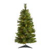 Nearly Natural 3` New Haven Pine Artificial Christmas Tree with 50 Warm White LED Lights and 93 Bendable Branches