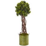 Nearly Natural 5851 2.5' Artificial Green English Ivy Tree in Metal Planter, UV Resistant (Indoor/Outdoor)