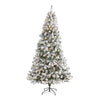 Nearly Natural 8` Flocked West Virginia Fir Artificial Christmas Tree with 500 Clear LED Lights