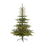 Nearly Natural 6` Layered Washington Spruce Artificial Christmas Tree with 350 Clear LED Lights and 705 Bendable Branches