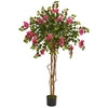 Nearly Natural 5561 5.5' Artificial Green & Pink Bougainvillea Tree