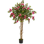 Nearly Natural 5561 5.5' Artificial Green & Pink Bougainvillea Tree