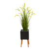 Nearly Natural P1560 62” Wheat Grain Artificial Plant in Black Planter with Stand