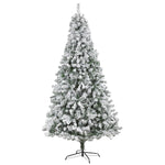 Nearly Natural 8` Flocked Rock Springs Spruce Artificial Christmas Tree