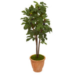 Nearly Natural 9689 47" Artificial Green Fig Tree in Terra-Cotta Planter