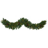 Nearly Natural 6` Mixed Pine Artificial Christmas Garland with 35 Clear LED Lights, Berries and Pinecones