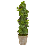 Nearly Natural 6436 3.5' Artificial Green Grape Plant in Barrel Planter