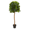 Nearly Natural T1202 5' Artificial Green Real Touch Fiddle Leaf Tree in Black Pot