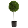 Nearly Natural 5493 2.5' Artificial Green Boxwood Ball Topiary Tree, UV Resistant (Indoor/Outdoor)