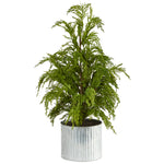 Nearly Natural 20`` Cedar Pine ``Natural Look`` Artificial Tree in Decorative Planter