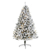 Nearly Natural 7` Flocked West Virginia Fir Artificial Christmas Tree with 350 Clear LED Lights