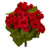 Nearly Natural 11`` Begonia Bush Artificial Flower (Set of 4)