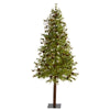 Nearly Natural 7` Wyoming Alpine Artificial Christmas Tree with 200 Clear (multifunction) LED Lights and Pine Cones on Natural Trunk