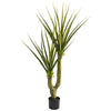 Nearly Natural 6346 5' Artificial Green Yucca Plant in Black Pot 