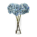 Nearly Natural 18`` Hydrangea Artificial Arrangement in Glass Vase