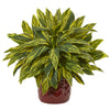 Nearly Natural 8105 19" Artificial Green Tradescantia Plant in Red Vase