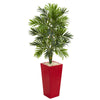 Nearly Natural 5635 4.5' Artificial Green Areca Palm Tree in Red Planter