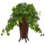 Nearly Natural 8601 32" Artificial Green London Ivy Plant in Decorative Planter (Real Touch)