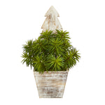 Nearly Natural 15``Succulent Artificial Plant in Christmas Tree Planter