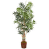 Nearly Natural 5605 5.5' Artificial Green Bamboo Palm Tree in Decorative Wood Planter