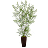 Nearly Natural T2542 58`` Ruffle Fern Artificial Tree in Bronze Metal Planter