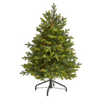 Nearly Natural 4` North Carolina Fir Artificial Christmas Tree with 250 Clear Lights and 1003 Bendable Branches