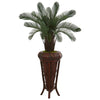 Nearly Natural 5709 4' Artificial Green Cycas Tree in Decorative Stand, UV Resistant (Indoor/Outdoor)