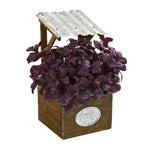 Nearly Natural 11`` Basil Artificial Plant in Tin Roof Planter