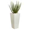 Nearly Natural 9097 29" Artificial Green Aloe Plant in White Planter