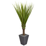 Nearly Natural 6433 5.5' Artificial Green Spiky Agave Plant in Slate Planter