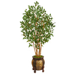 Nearly Natural T2477 5.5` Ficus Bushy Artificial Tree in Decorative Planter